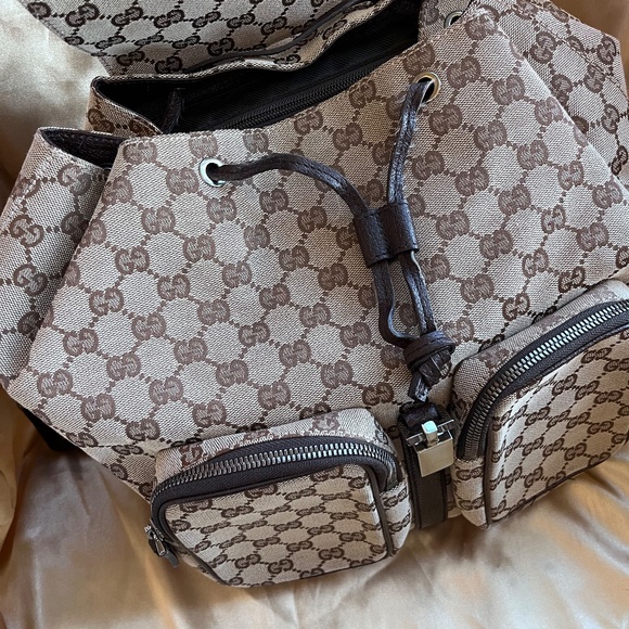 Authentic Gucci GG Jackie Canvas Backpack - Excellent Condition - Picture 8 of 9